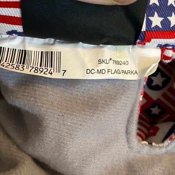 Dickens Closet Patriotic‎ Flag Dog Parka nwt - Picture 3 of 8